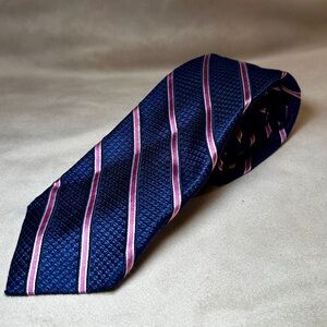 DANIEL CREMIEUX LIMITED | STRIPED Navy/Pink 100% Silk